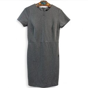 Banana Republic Gray Pinstripe Tailored Sheath Dress